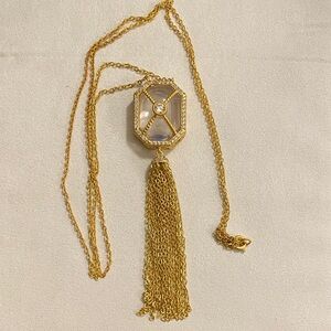 Freida Rothman Gold Tassel Pendant Necklace